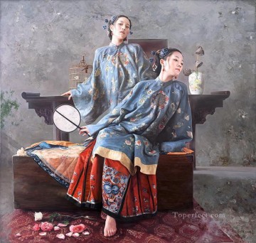 Chinese Girls Painting - skylark Chinese girl